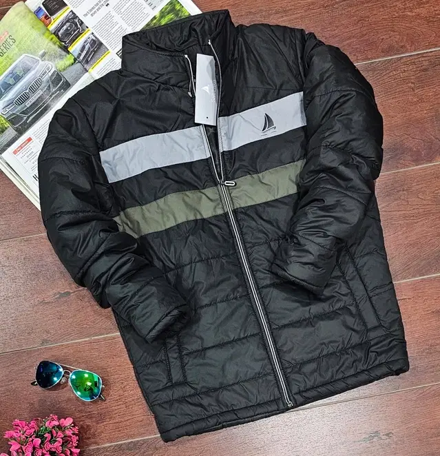 Polyester Colorblocked Jacket for Men (Black, M)