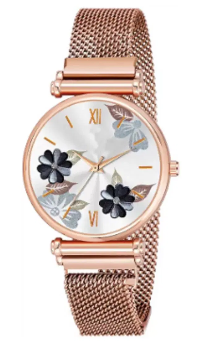 Metal Strap Analog Watch for Women & Girls (Multicolor)