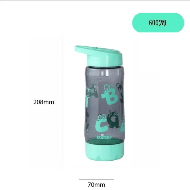 Plastic Water Bottle For Kids ,Multicolour ,(600ML) , Pack Of 2