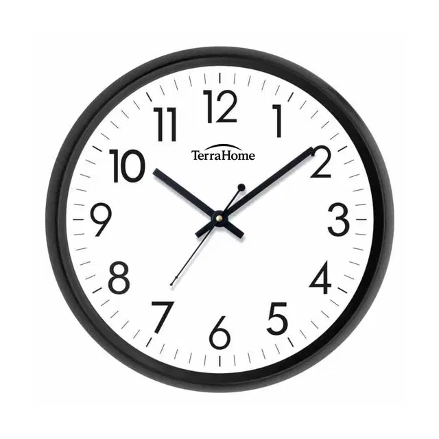 TerraHome Sweep Silent Paper Dial Wall Clock 12in Elegant White