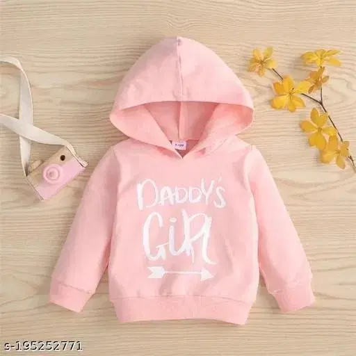Light Fleece Printed Hoodie for Girls, Light Pink, 9 (10 Years)