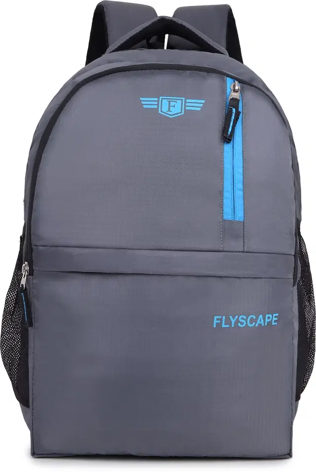 Polyester Laptop Backpack for Men & Women, Grey & Sky Blue, 25 L