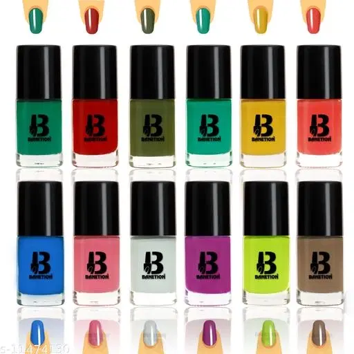 Banetion Matte Nail Polish, Multicolor, Pack of 12