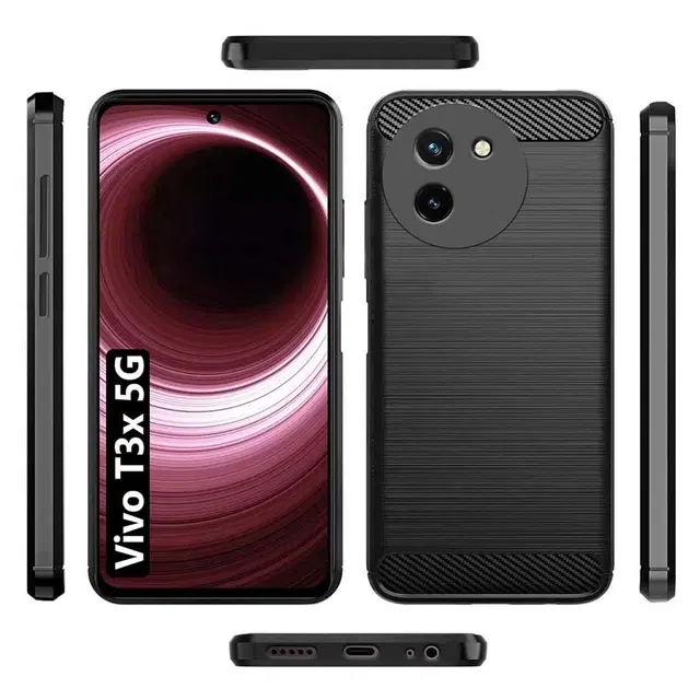 Silicone Mobile Back Cover for Vivo V2338 / T3x 5G, Black