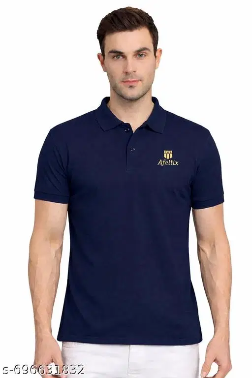 Cotton Blend Printed T-shirt For Men, Blue (M)