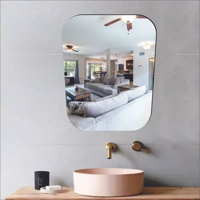 Acrylic Wall Mirror Stickers, Silver, 20x30 cm