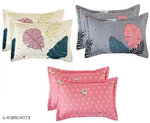 Cotton Pillow Covers, Multicolor, (18x28 inches), Pack of 6