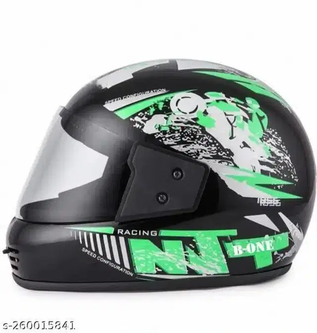 Full Face Helmet For Men & Women, Black & Green
