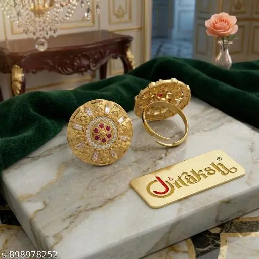 Finger Ring for Men (Gold, Free Size)