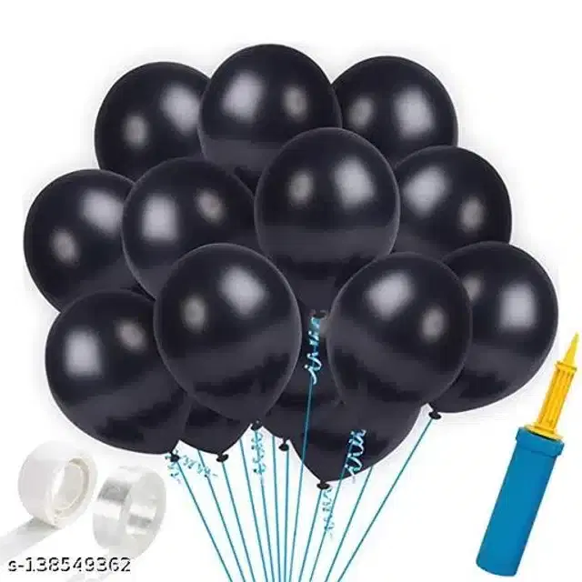 Birthday Party Decoration Kit, Black, Set of 103