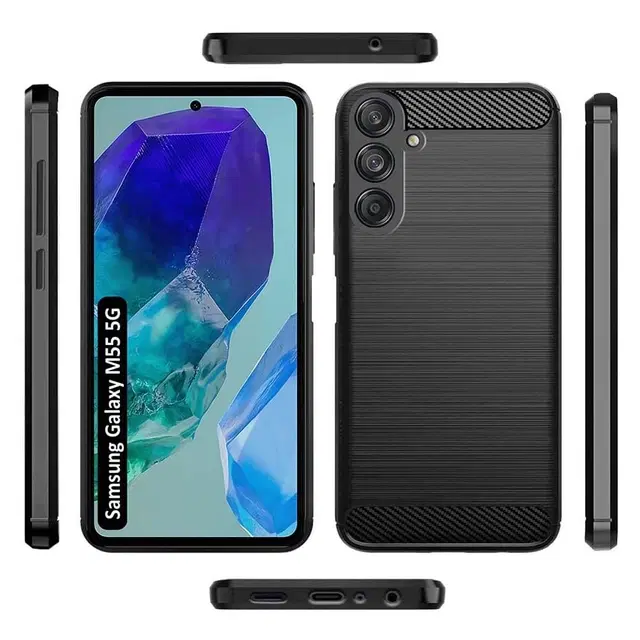 Silicone Mobile Back Cover for Samsung F55 5G, Black