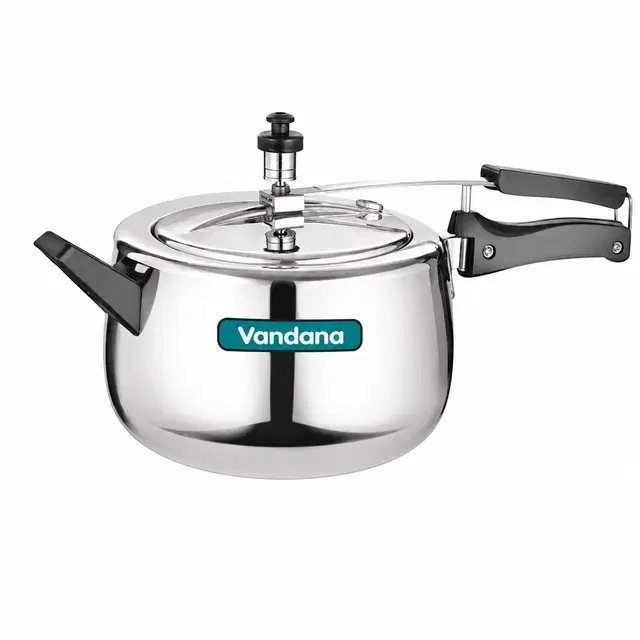 Vandana 3.5 L Contura Aluminium InnerLid Pressure Cooker Gas Stovetop Compatible with induction Base