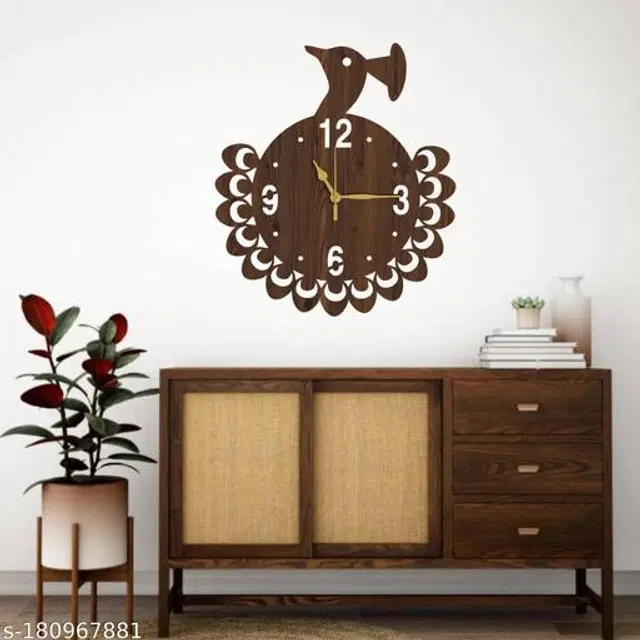 Wooden Wall Clock, Brown