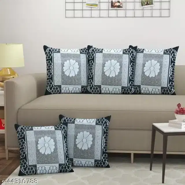 Cotton Cushion Covers, Grey, Pack of 5