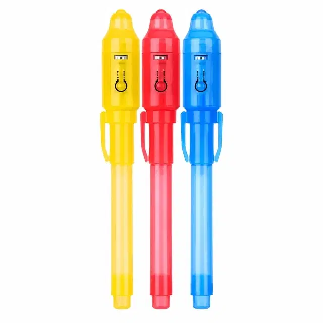 Invisible Ink Magic Pen, 3 Pieces with UV-Light Birthday Return Gifts Pencil