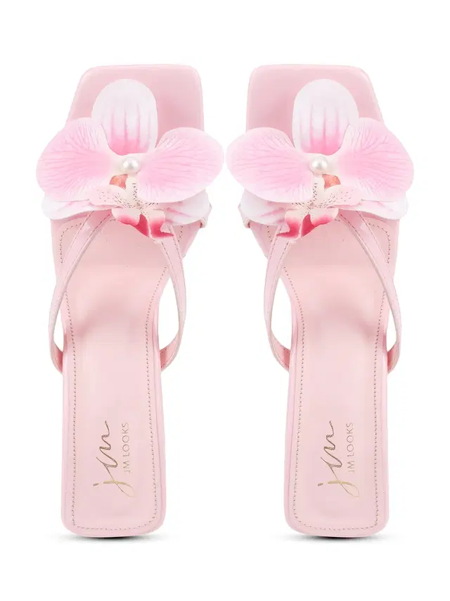 JM Looks Stylish Heels for Women (Pink, 6)