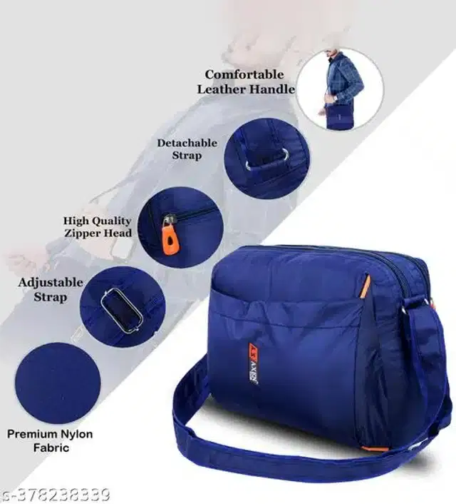 Polyester Sling Bag for Men & Women, Navy Blue
