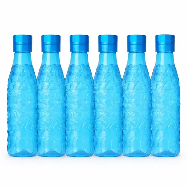 Plastic Water Bottles, 1000 ml, Set of 6, Assorted