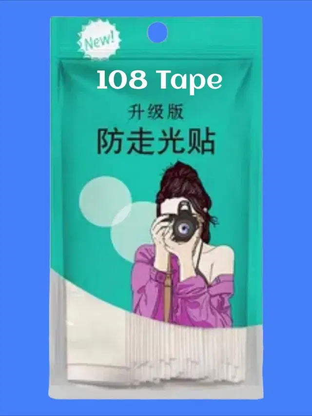 Acrylic Film Clothing 108 Double Sided Tape Strips, Transparent, Set of 1