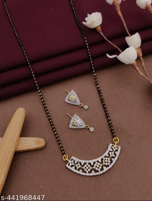 American Diamond Gold Plated Mangalsutra