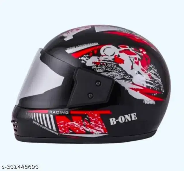 Full Face Helmet for Men & Women, Black & Red