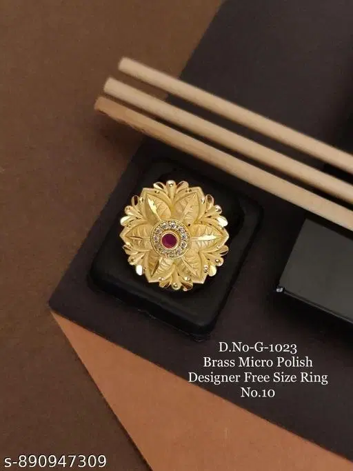 Ring for Women (Gold, Free Size)