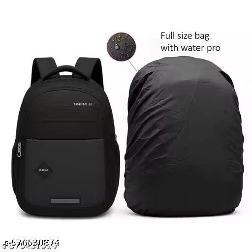 Polyester Backpack for Men & Women, Black