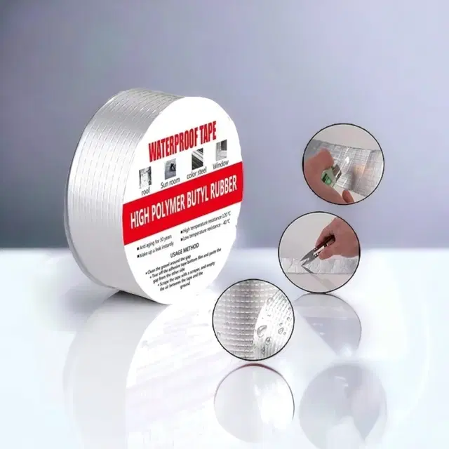 Aluminium Single Sided Self Adhesive Tape, Silver, 5 m