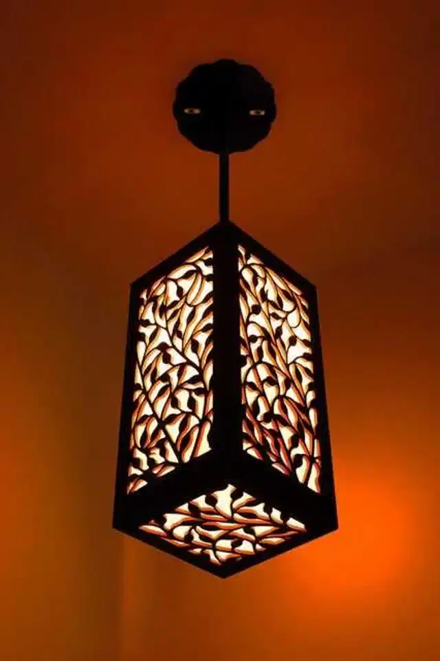 Willson Wooden Hanging Ceiling Light Lamp For Home & Office Decoration, Brown, 25.5 x 12 x 12 CM, NF-012