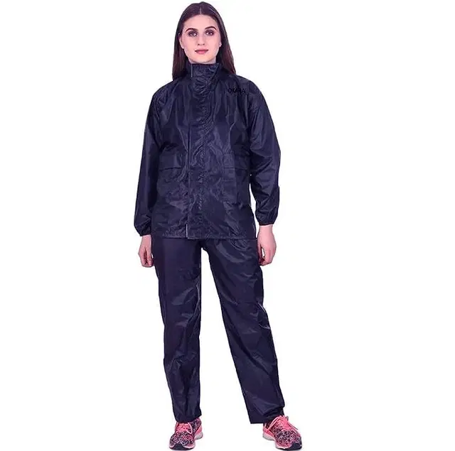 Polyester Rain Suit for Men & Women (Navy Blue, XXL) (Set of 1)