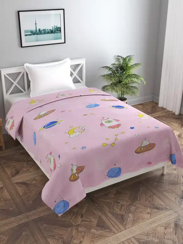 Printed Single Duvet Cover with Zipper, Multicolor, 60x90 Inches