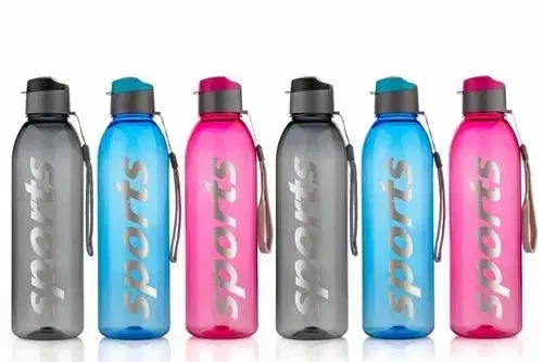 Parikshit Plastic Water Bottles, 1000 ml, Set of 6, Multicolor