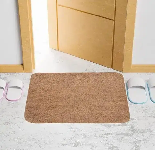 Microfiber Solid Doormats, Light Brown