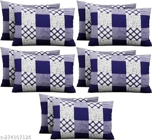 Cotton Pillow Covers, Multicolor, (17x27 inches), Pack of 10
