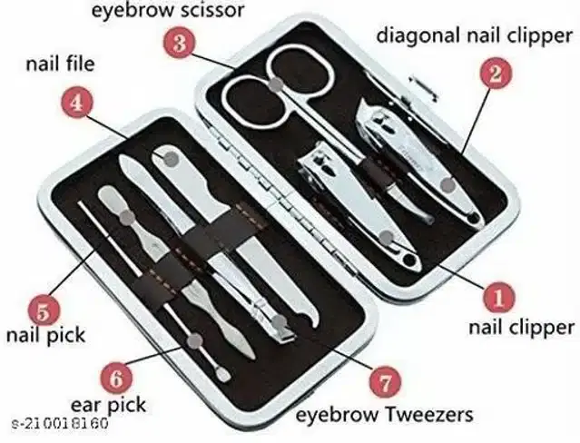 Stainless Steel Manicure & Pedicure Kit, Pack of 7