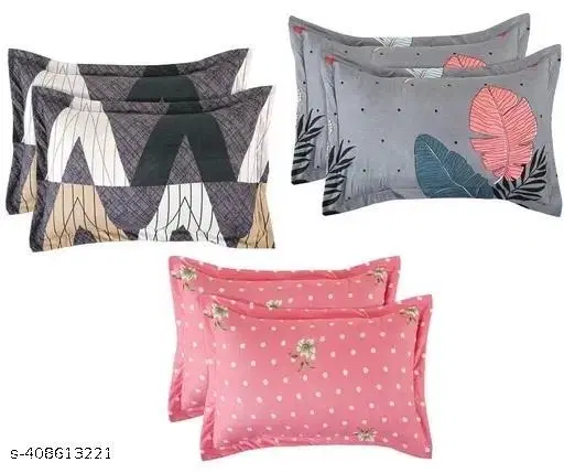 Cotton Pillow Covers, Multicolor, (18x28 inches), Pack of 6