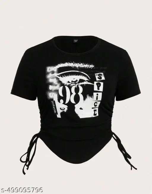 Lycra Top for Women, Black (L)