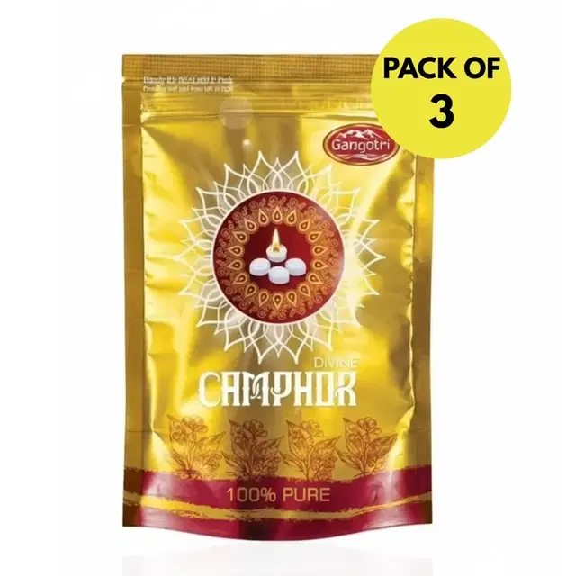 Gangotri Camphor Tablet Pouch 3X10 g (Pack of 3)