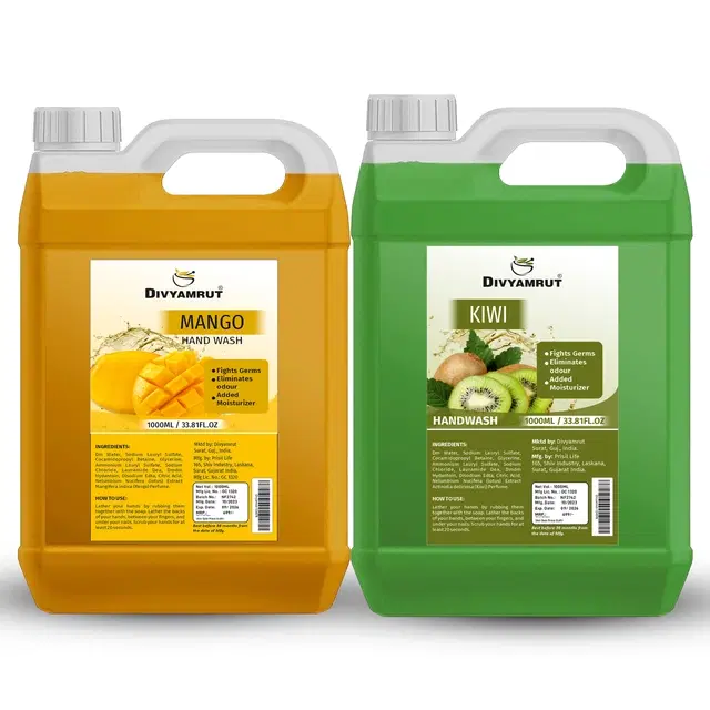 Divyamrut Mango & Kiwi Liquid Hand Wash, 1000 ml, Pack of 2