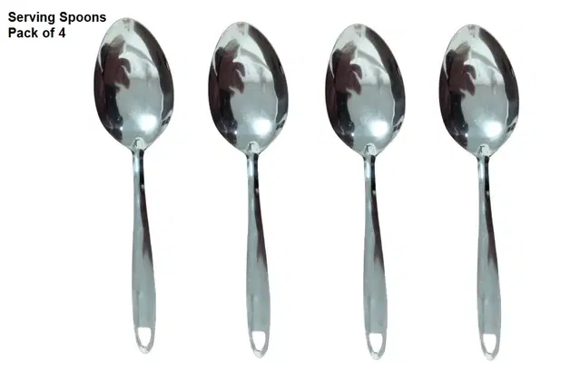 JENSONS Stainless Steel Serving Spoons, 18 cm each, Set of 4