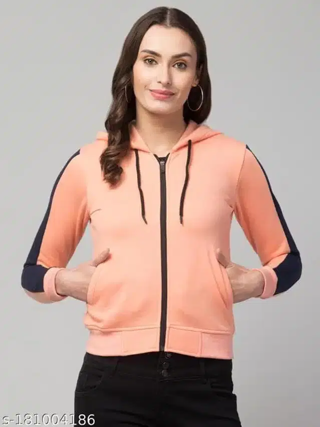 Hoodies For Women (Peach, S)