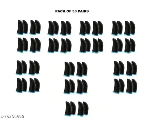 Elastane Pubg Finger Sleeves For Gaming, Black, Pack Of 30, Dv-25