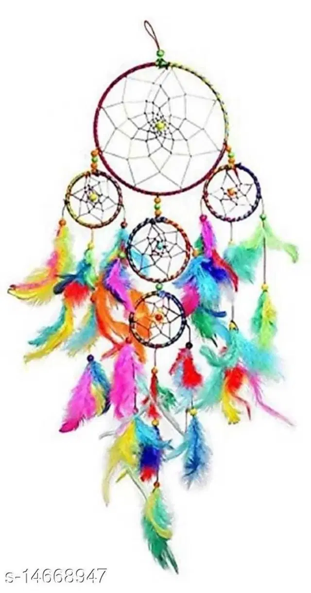 Feather Wall Hanging Dream Catcher, Multicolor