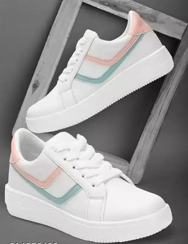 Casual Shoes for Women (White, 8)