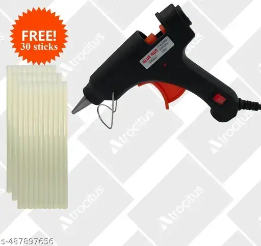 Atrocitus Black Hot Glue Gun,, Mini 20W, Hot Melt Glue Heavy Duty High Temp Melt Glue Gun Kit with 10 Premium Glue Sticks for Arts, Craft Projects & Sealing Finger Cap