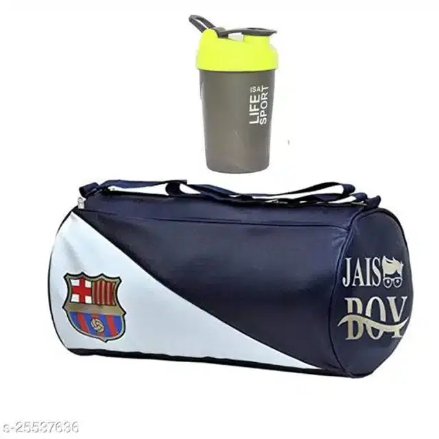 Combo of Gym Bag with Shaker Bottle, 500 ml, Multicolor, Set of 2