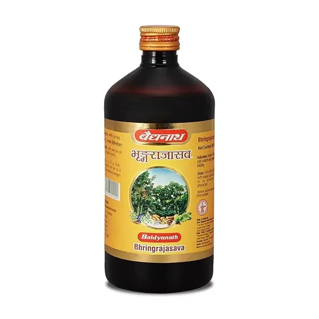 Bhringrajasava [450 ml] Helps to relieve cold, cough and bronchitis|Reduces hair fall and premature greying
