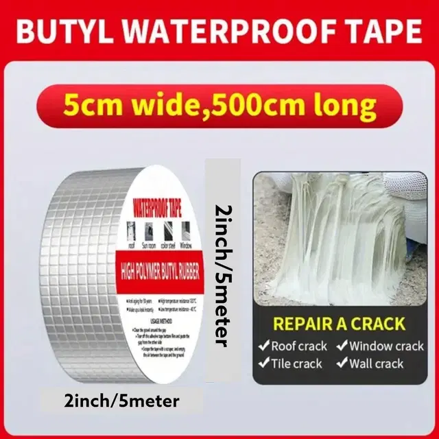 Aluminium Single Sided Self Adhesive Tape, Silver, 5 m