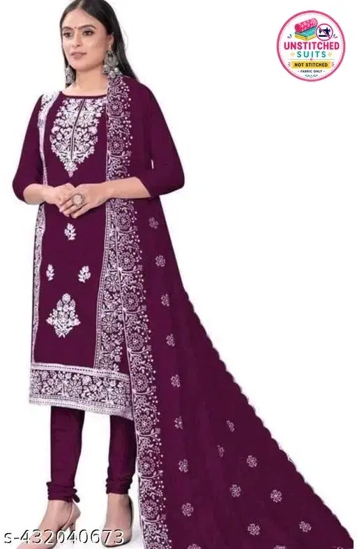 Printed Floral Patiala Suit for Women (Purple, Un Stitched)
