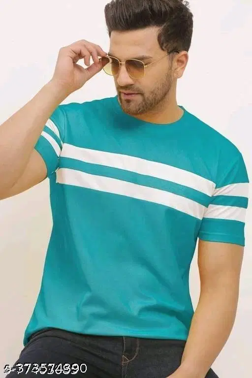 Polyester T-shirt for Men, Green (L)